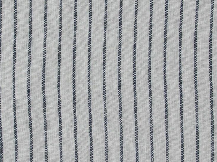 Keady Stripe Irish Linen, Navy