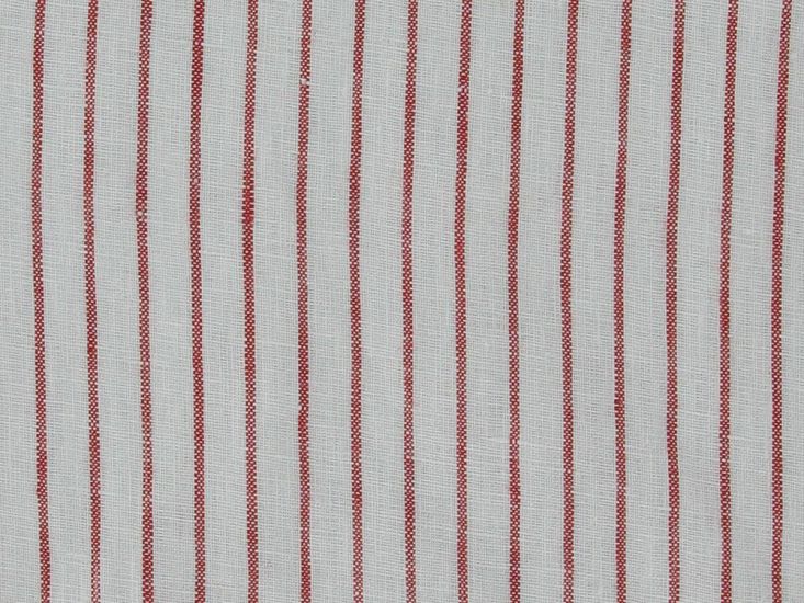 Keady Stripe Irish Linen, Red
