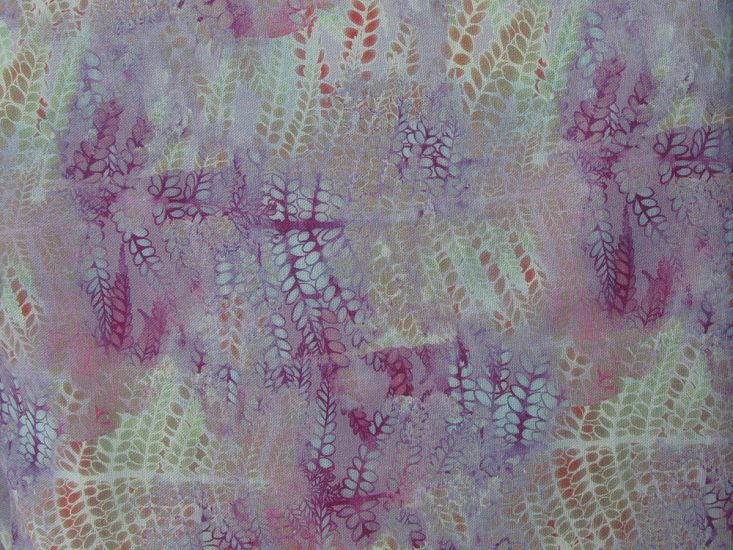 Leafy Batique Print Linen Blend, Blue