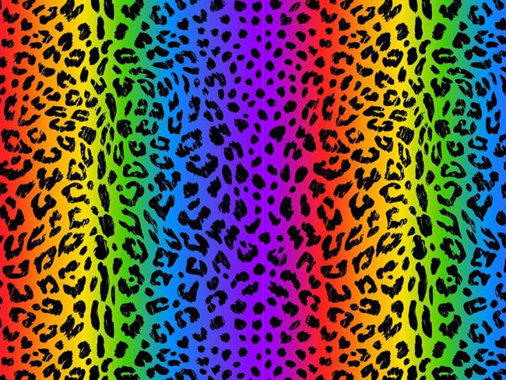 Leopard Rainbow Stripes Cotton Print