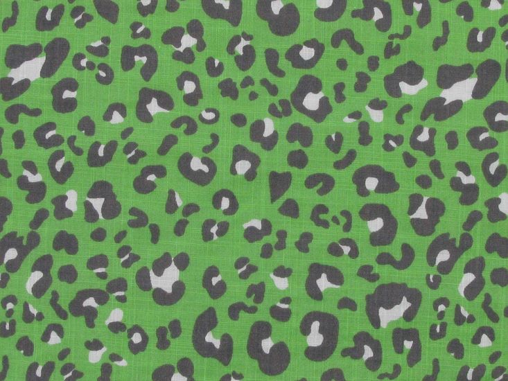 Leopard Spots Lightweight Cotton Viscose, Lime