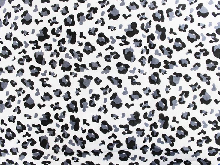 Leopard Spots Printed Double Gauze, White