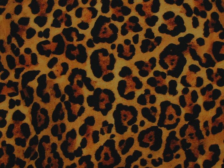 Leopard Viscose Challis Print, Brown