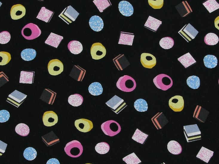 Liquorice Allsorts Cotton Print, Black