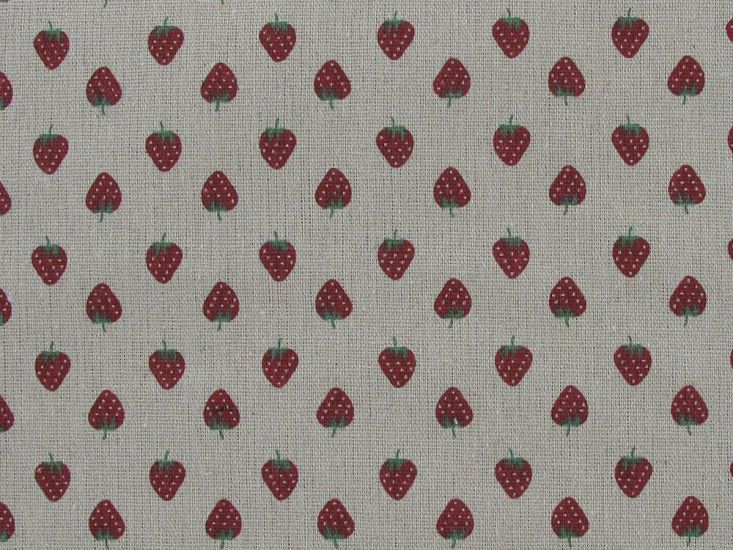 Lightweight Linen Look Canvas, Strawberry Delight