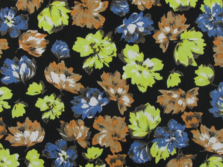 Lightweight Printed Polyester Autumn Floral