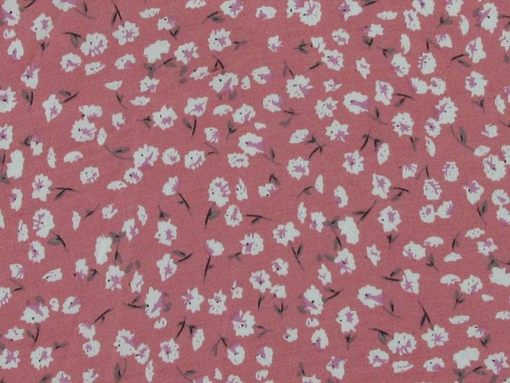 Lily Dance Viscose Print, Dusky Pink