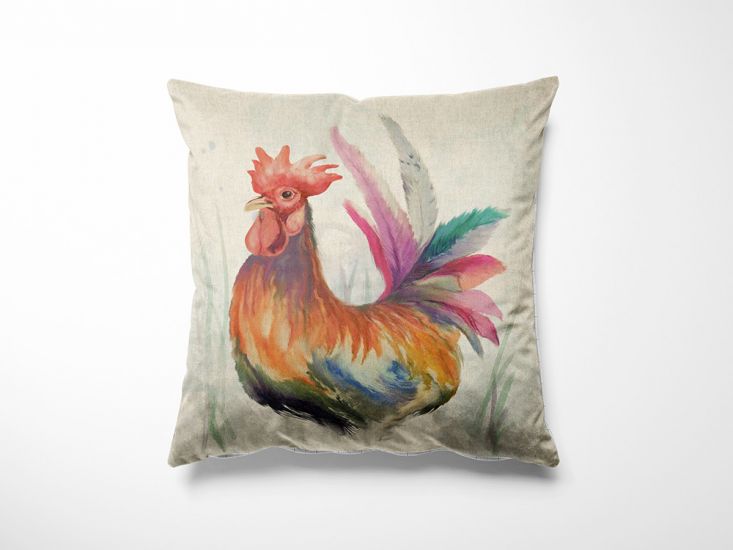 Linen Look Panama Panels, Rooster