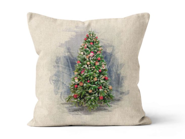 Linen Look Panama Panels, Christmas Tree