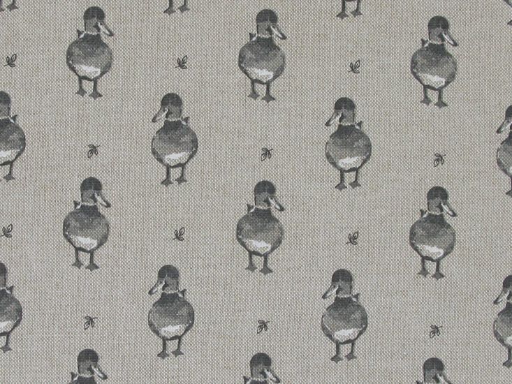 Linen Look Printed Panama Country Animals, Duck