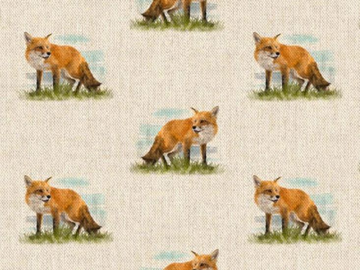 Linen Look Printed Panama, Fox