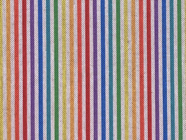 Linen Look Printed Panama, Rainbow Stripe