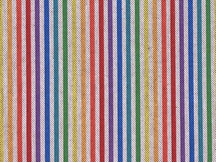 Linen Look Printed Panama, Rainbow Stripe