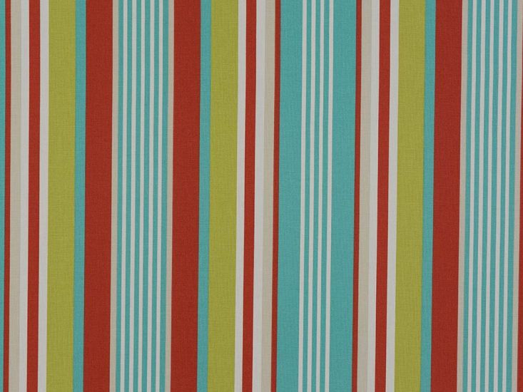 Heavy Cotton Printed Panama, Stellar Stripe, Spice