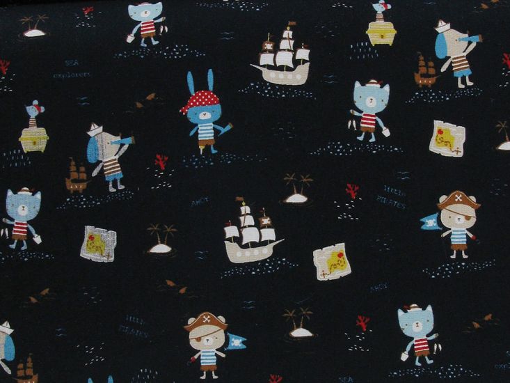 Little Pirates Organic Cotton Print, Navy