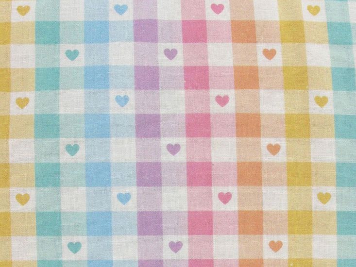 Love Check Cotton Print, White