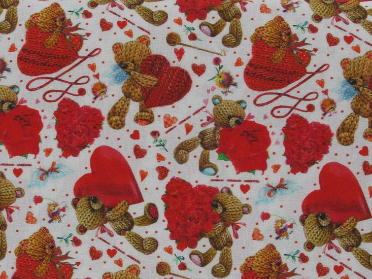Love Knit Bear Cotton Print