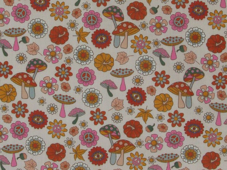 Magic Meadow Polycotton Print, Pink