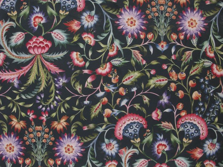 Marlowe Printed Velvet, Charcoal