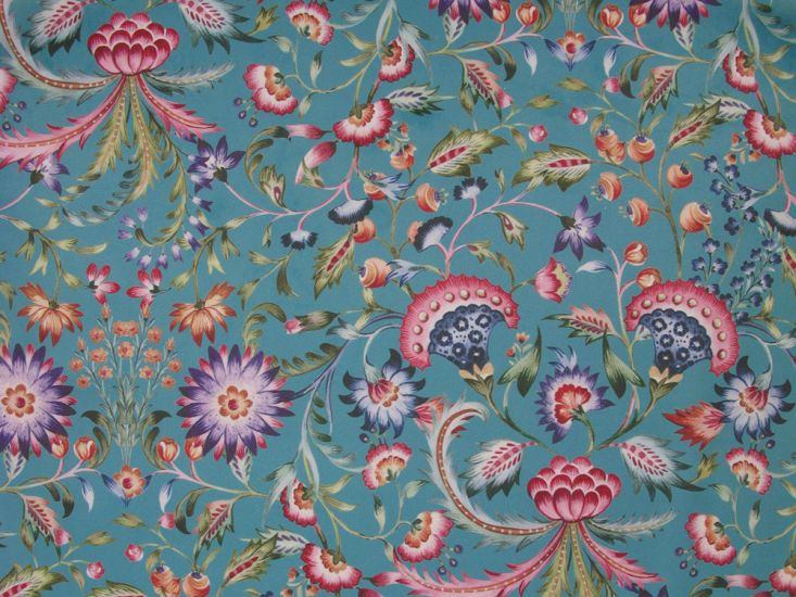 Marlowe Printed Velvet, Turquoise