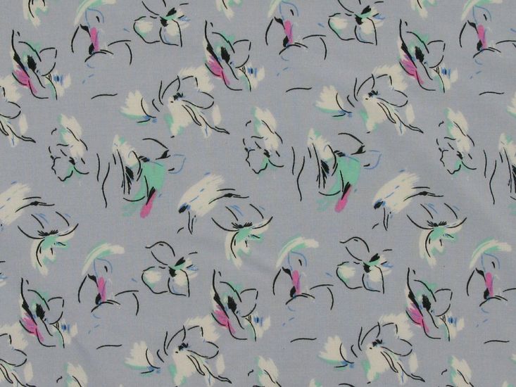 Meadow Doodle Viscose Print, Lilac