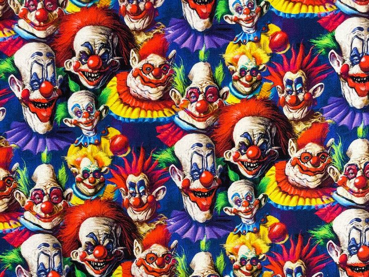 Menacing Clowns Cotton Print