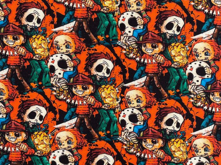 Menacing Crowd Cotton Print