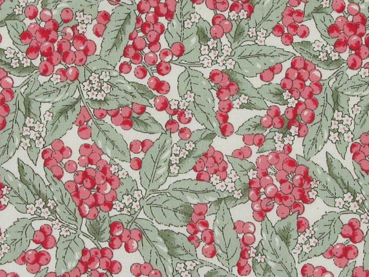 Merry Berries Cotton Poplin, Red