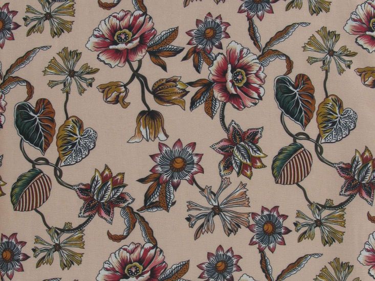 Midnight Peony Printed Pashmina Jacquard, Pink