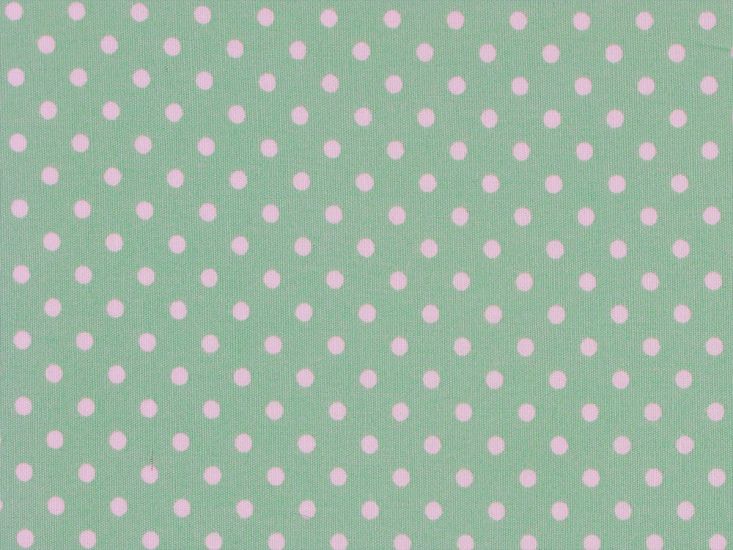 Mini Dots Cotton Poplin Print, Pastel Green