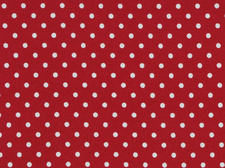 Mini Dots Cotton Poplin Print, Red