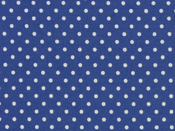 Mini Dots Cotton Poplin Print, Royal