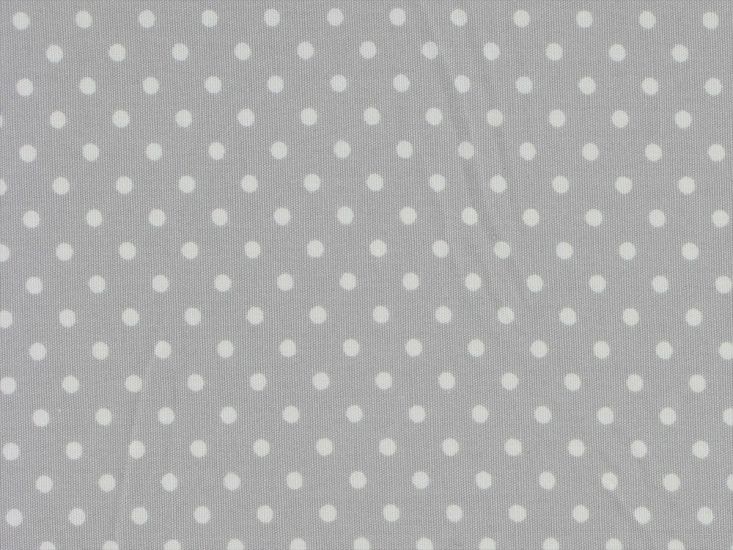 Mini Dots Cotton Poplin Print, Silver