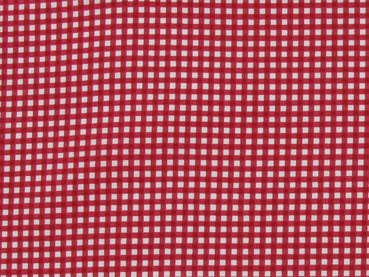 Mini Gingham Cotton Poplin Print, Red