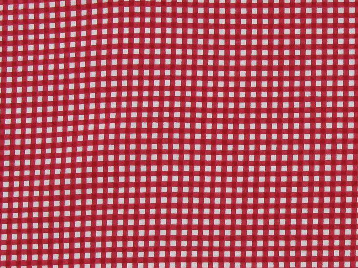 Mini Gingham Cotton Poplin Print, Red