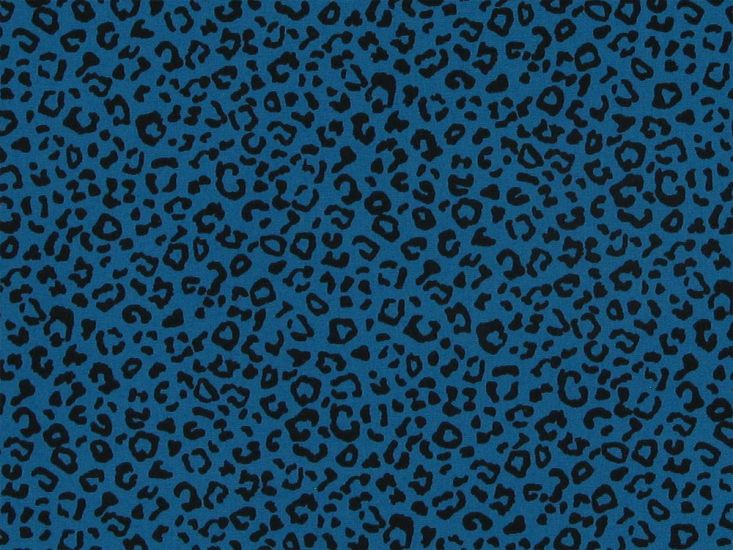 Mini Leopard Spots Cotton Poplin Print, Petrol