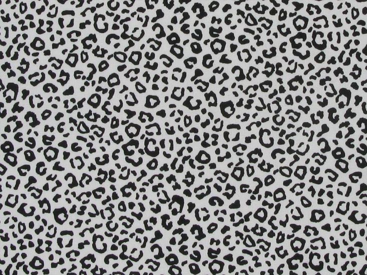 Mini Leopard Spots Cotton Poplin Print, White