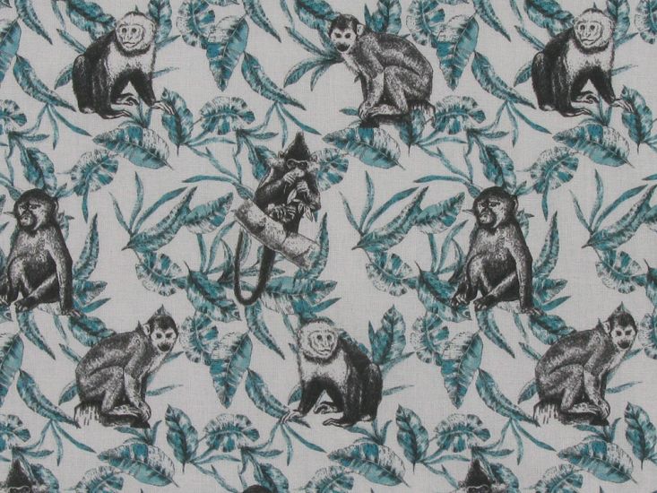 Mini Monkey Cotton Print, Green