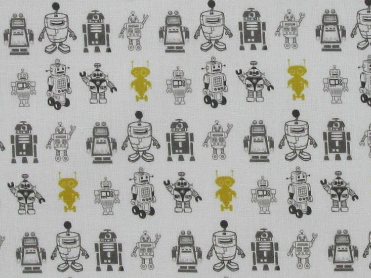Mini Robots Cotton Print