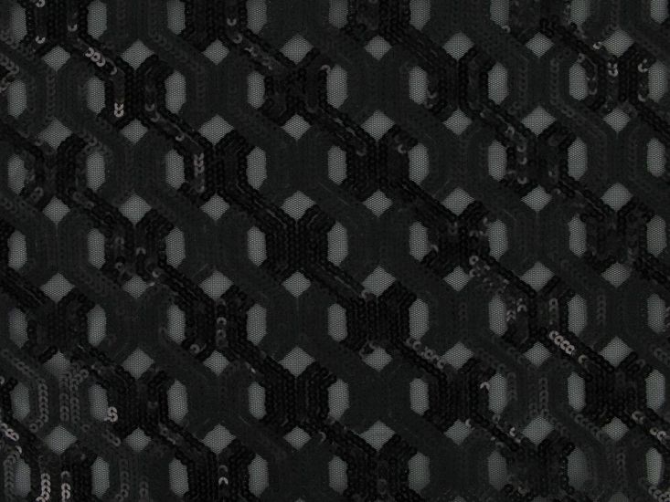 Modern Chain Sequin Tulle, Black
