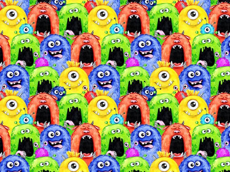 Monster Smiles Cotton Print