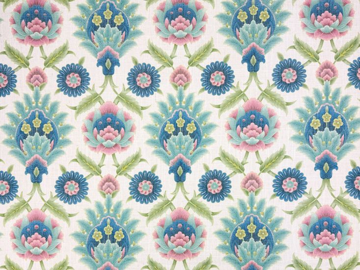 Mulberry Linen Feel Print, Teal