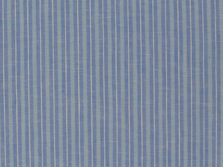 Multi Stripe Cotton Linen Blend, Light Blue