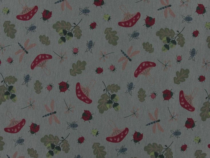 Mushroom Insects Alpine Fleece, Sage