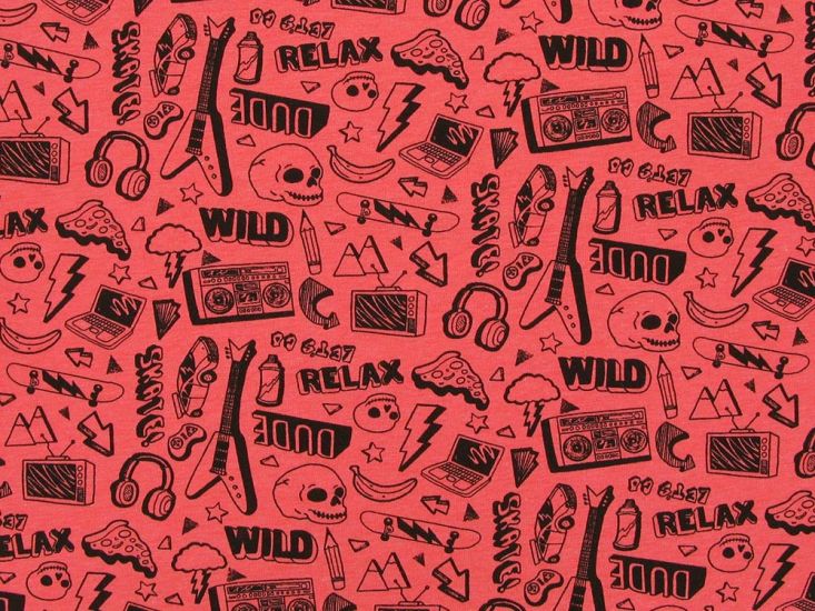Music Nerd Cotton Jersey Roll End, 2.1m