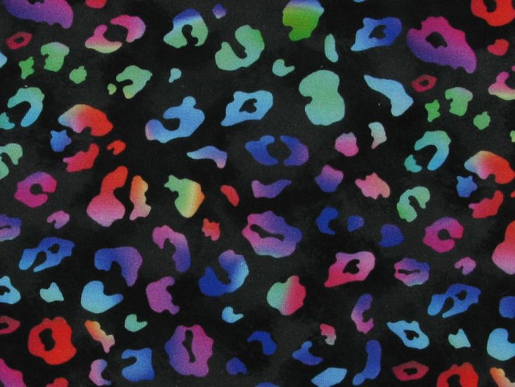 Neon Loepard Bamboo Jersey, Black