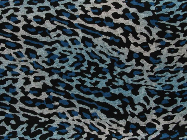 Ombre Leopard Printed Ponte Roma, Blue