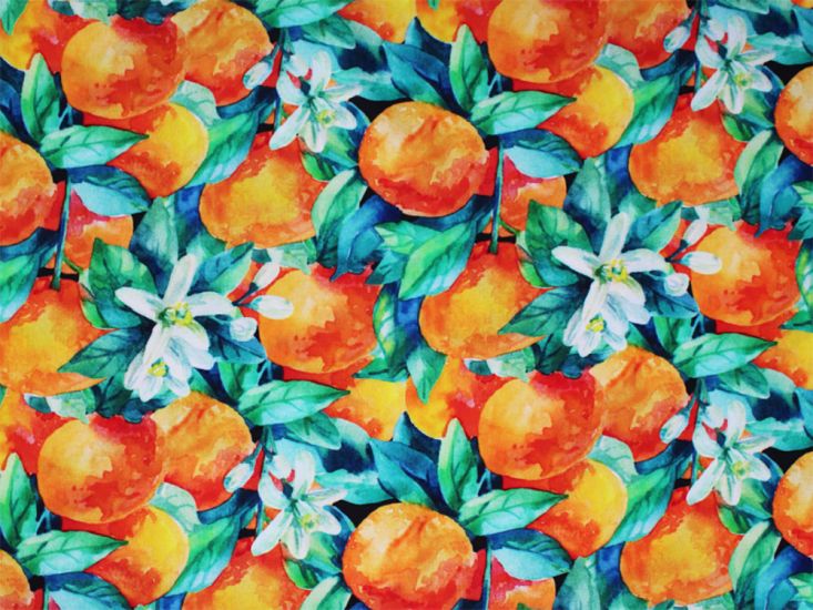 Orange Blossom Watercolour Viscose Print