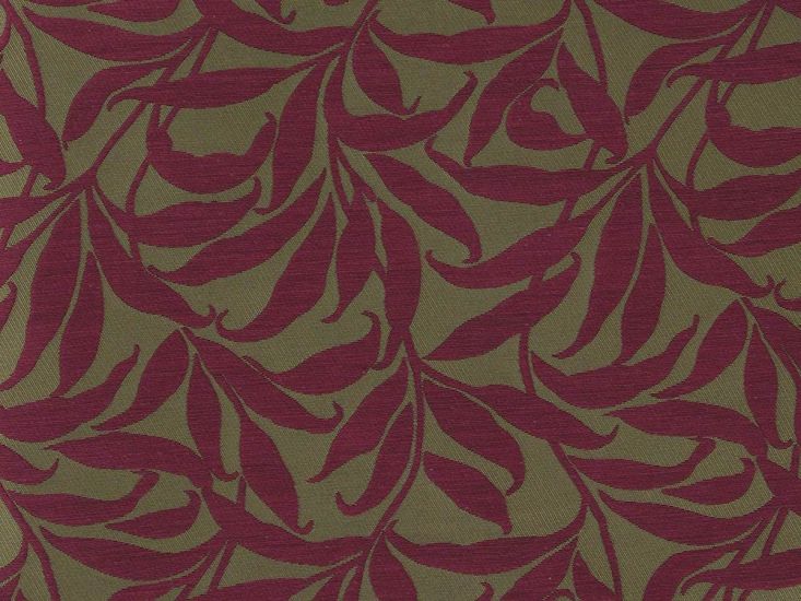 Oregon Leaf Jacquard Curtain Fabric, Plum