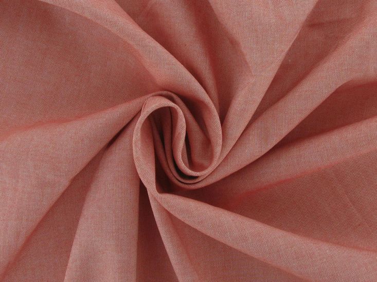 Organic Cotton Oxford Chambray, Red